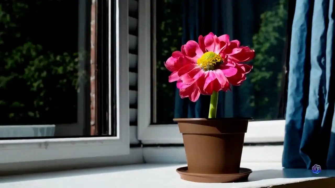 Thumbnail ofA stop motion animation of a flower growing out of the windowsill of a suburban house's video