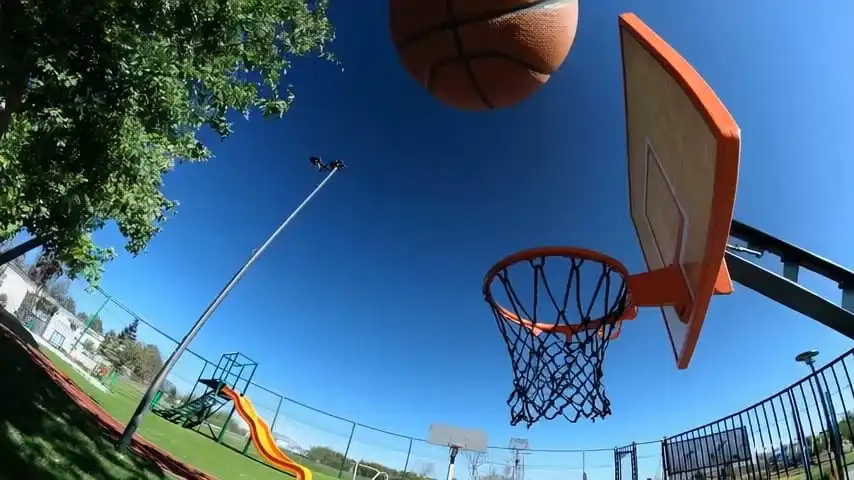 Thumbnail ofBasketball through hoop then explodes's video