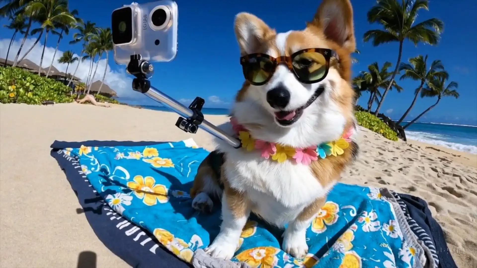 Thumbnail ofA corgi vlogging itself in tropical Maui's video